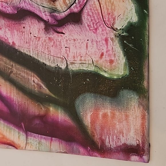 Hand Crafted acrylic pour fluid artwork abstract painting wall decor Upcycled - Picture 15 of 17